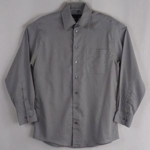 Kenneth Cole gray stripe casual shirt men sz 15.5